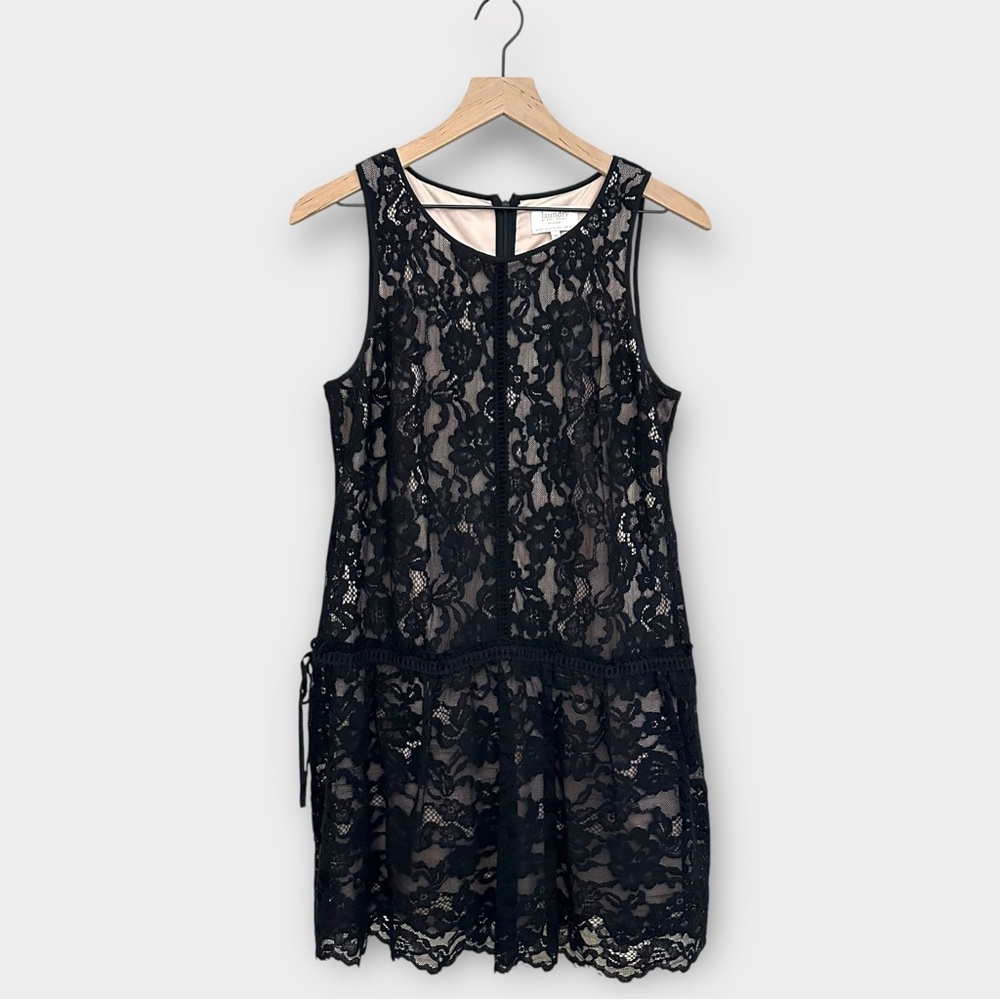 Laundry by Shelli Segal Lace‎ Mini Dress Size 8P Petite Black Sleeveless